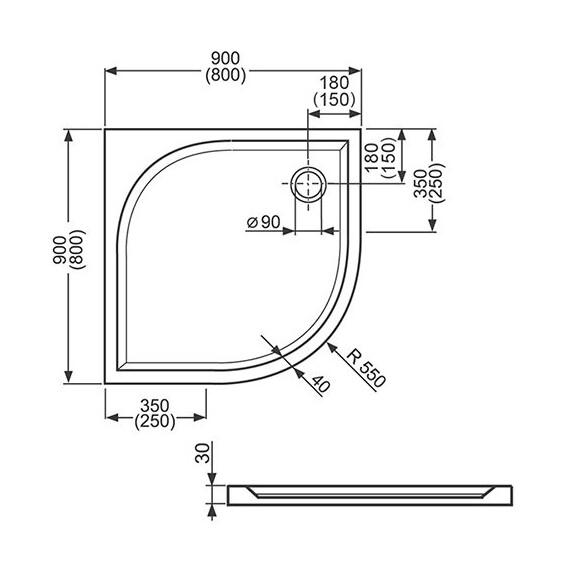 ДУШЕВОЙ ПОДДОН ROLTECHNICK SANIPRO DREAM-M 80