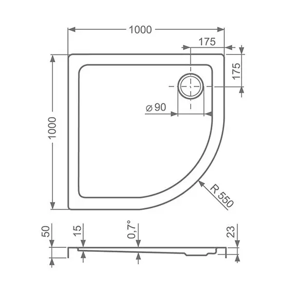 ДУШЕВОЙ ПОДДОН ROLTECHNIK FLAT ROUND 100