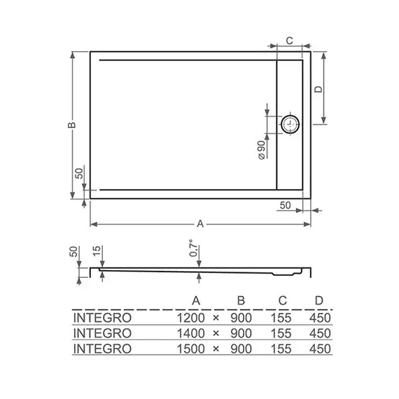 ДУШЕВОЙ ПОДДОН ROLTECHNIK INTEGRO 120X90