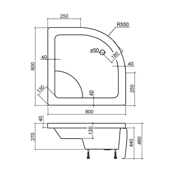 ДУШЕВОЙ ПОДДОН ROLTECHNIK SANIPRO VIKI LUX 80