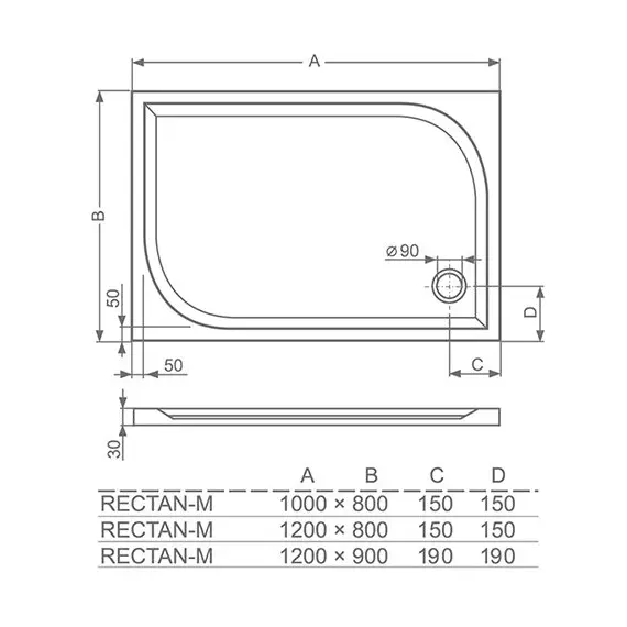 ДУШЕВОЙ ПОДДОН ROLTECHNIK RECTAN-M 120X80