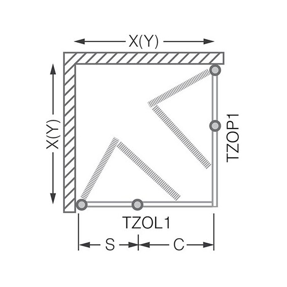ДУШЕВОЙ УГОЛОК ROLTECHNIK TOWER LINE TZOP1/1200+TZOP1