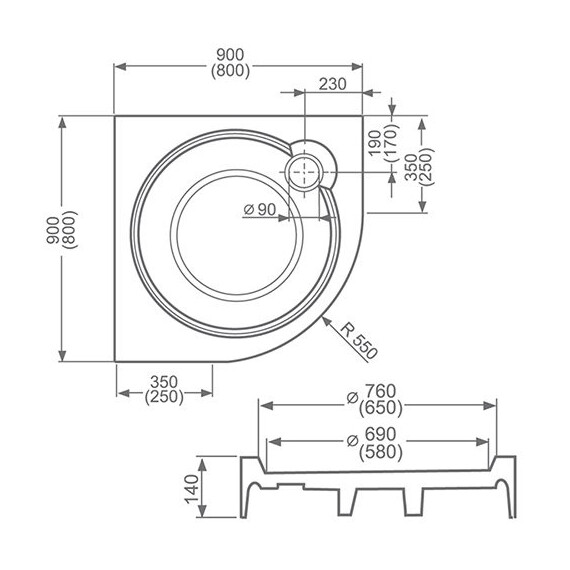 ДУШЕВОЙ ПОДДОН ROLTECHNIK TAHITI-P 90 ДУШЕВОЙ ПОДДОН ROLTECHNIK TAHITI-P 90