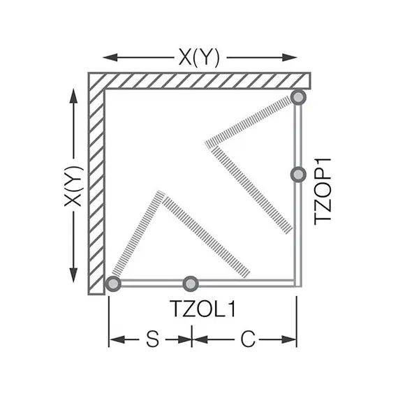 ДУШЕВОЙ УГОЛОК ROLTECHNIK TOWER LINE TZOL1/900+TZOP1