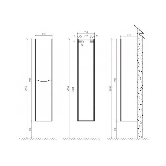 МЕБЕЛЬ ДЛЯ ВАННОЙ BELBAGNO ANCONA-N 80 ПОДВЕСНАЯ