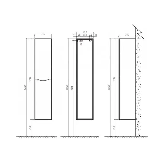 МЕБЕЛЬ ДЛЯ ВАННОЙ BELBAGNO ANCONA-N 80 ПОДВЕСНАЯ