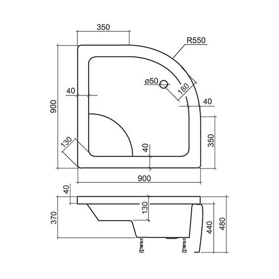 ДУШЕВОЙ ПОДДОН ROLTECHNIK SANIPRO VIKI LUX 90