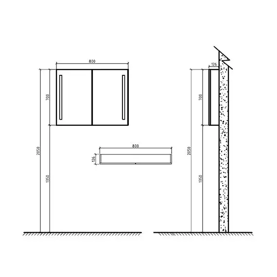 ЗЕРКАЛЬНЫЙ ШКАФ BELBAGNO SPC-2A-DL-BL-800