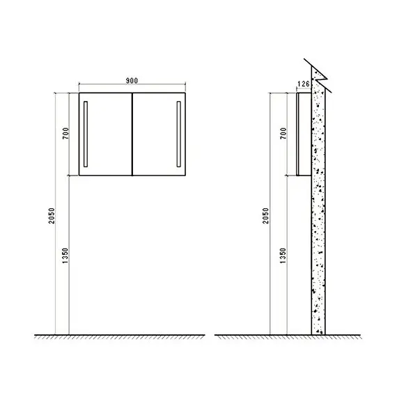 ЗЕРКАЛЬНЫЙ ШКАФ BELBAGNO SPC-2A-DL-BL-900