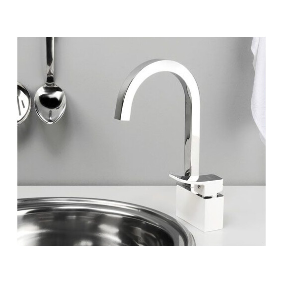 СМЕСИТЕЛЬ ДЛЯ КУХНИ С ПОВОРОТНЫМ ИЗЛИВОМ WASSERKRAFT ALLER 1067 WHITE