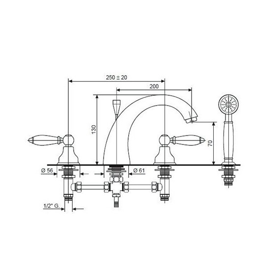СМЕСИТЕЛЬ ДЛЯ ВАННЫ EMMEVI DECO CERAMIC 121120 СМЕСИТЕЛЬ ДЛЯ ВАННЫ EMMEVI DECO CERAMIC 121120