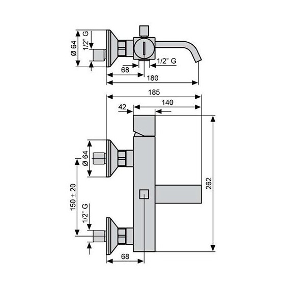 СМЕСИТЕЛЬ ДЛЯ ВАННЫ EMMEVI SIRIS CR47001