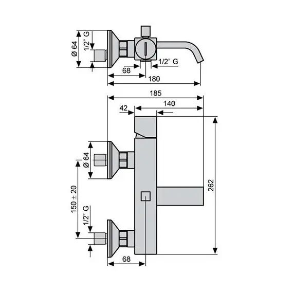 СМЕСИТЕЛЬ ДЛЯ ВАННЫ EMMEVI SIRIS CR47001