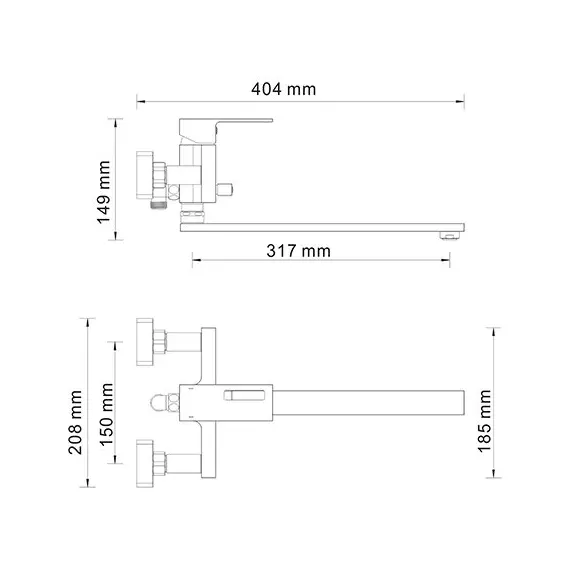 СМЕСИТЕЛЬ ДЛЯ ВАННЫ С ДЛИННЫМ ИЗЛИВОМ WASSERKRAFT ALME 1502L