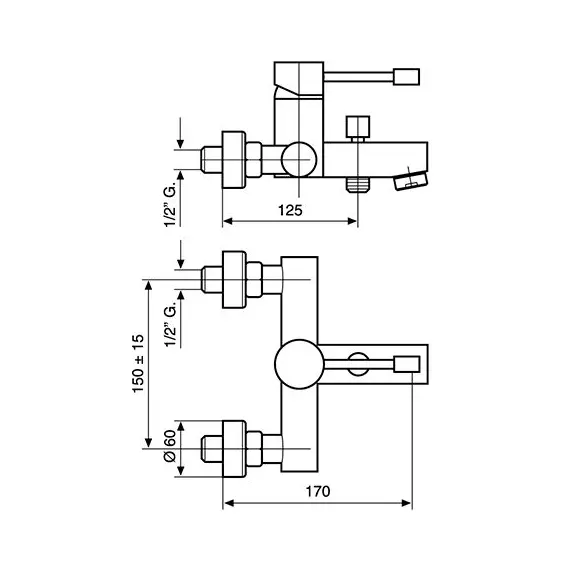 СМЕСИТЕЛЬ ДЛЯ ВАННЫ EMMEVI EDEN 71001
