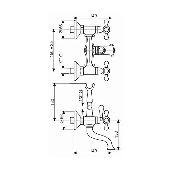 СМЕСИТЕЛЬ ДЛЯ ВАННЫ EMMEVI DECO CLASSIC 12011