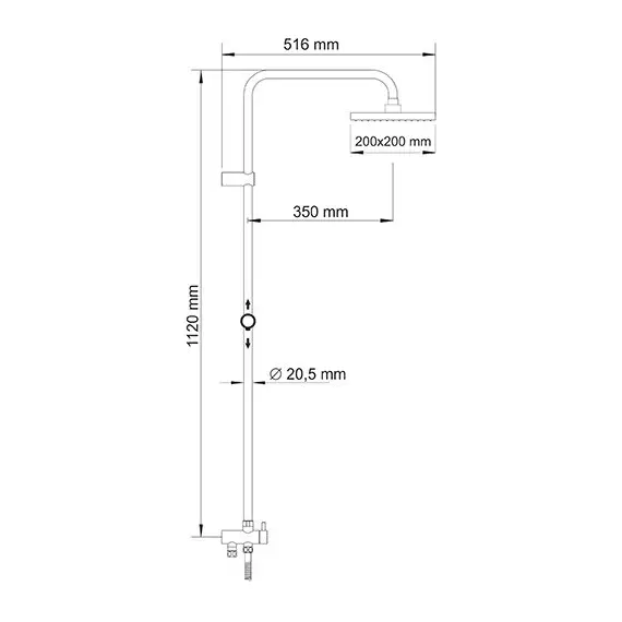 ДУШЕВОЙ КОМПЛЕКТ 112Х51,6 СМ WASSERKRAFT A040