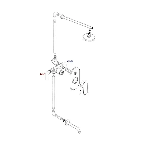 СМЕСИТЕЛЬ ДЛЯ ВАННЫ И ДУША WASSERKRAFT DONAU 5361