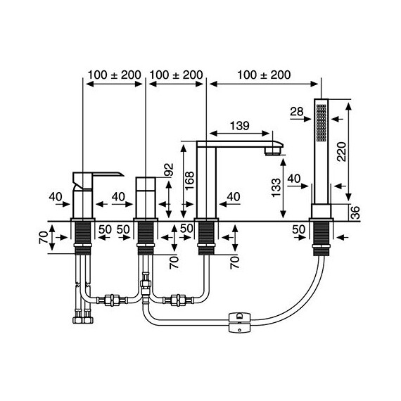 СМЕСИТЕЛЬ ДЛЯ ВАННЫ EMMEVI SICILY CR38120