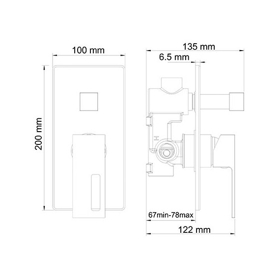 СМЕСИТЕЛЬ ДЛЯ ДУША WASSERKRAFT ALME 1551