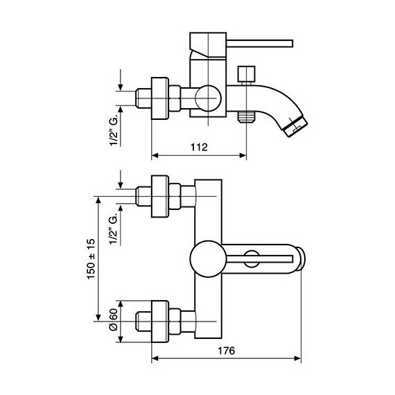 СМЕСИТЕЛЬ ДЛЯ ВАННЫ EMMEVI PIPER CR45001