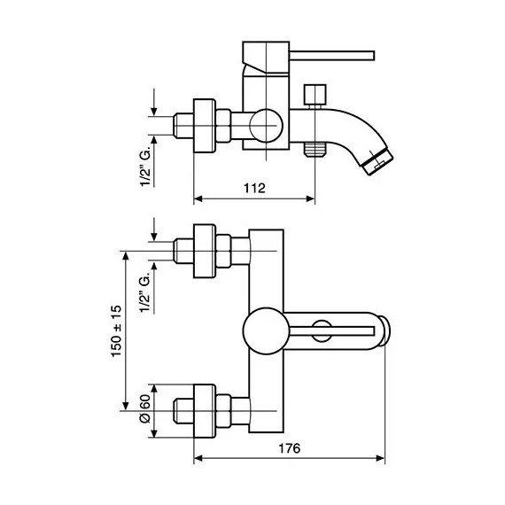 СМЕСИТЕЛЬ ДЛЯ ВАННЫ EMMEVI PIPER CR45001
