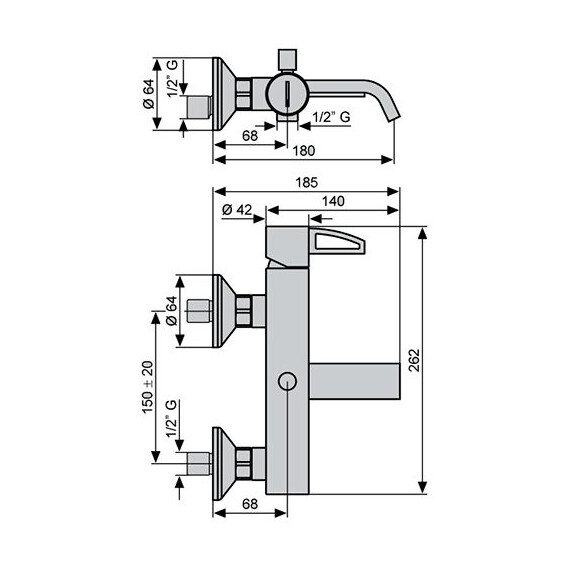 СМЕСИТЕЛЬ ДЛЯ ВАННЫ EMMEVI MINU CR83001LA