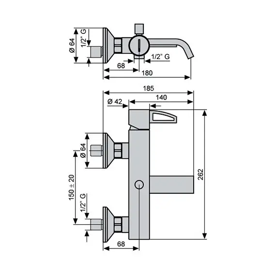 СМЕСИТЕЛЬ ДЛЯ ВАННЫ EMMEVI MINU CR83001LA