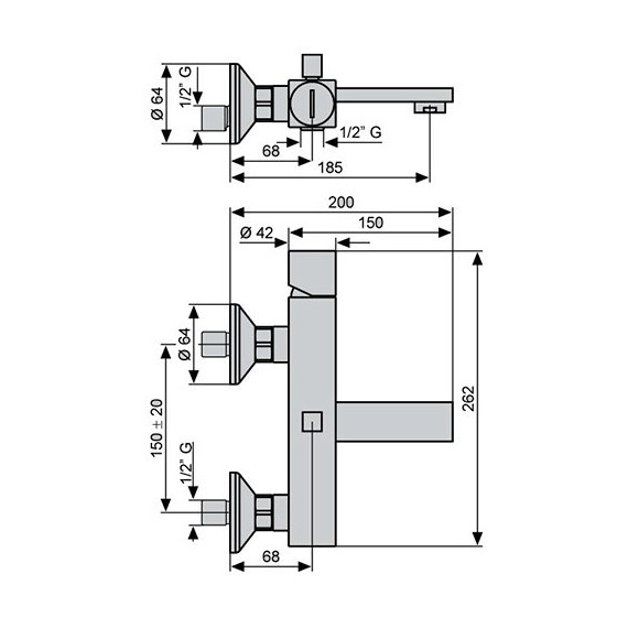 СМЕСИТЕЛЬ ДЛЯ ВАННЫ EMMEVI GEA CR26001