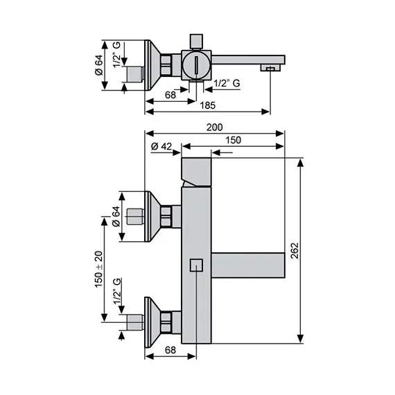 СМЕСИТЕЛЬ ДЛЯ ВАННЫ EMMEVI GEA CR26001
