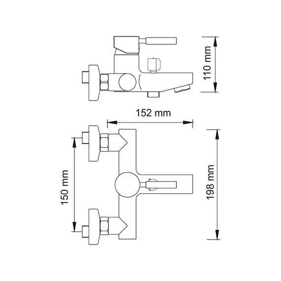 СМЕСИТЕЛЬ ДЛЯ ВАННЫ С КОРОТКИМ ИЗЛИВОМ WASSERKRAFT WERN 4201