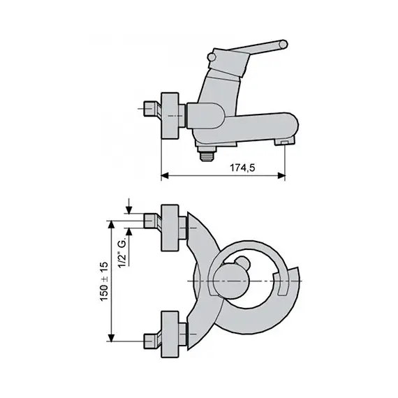 СМЕСИТЕЛЬ ДЛЯ ВАННЫ EMMEVI TWIST 6601