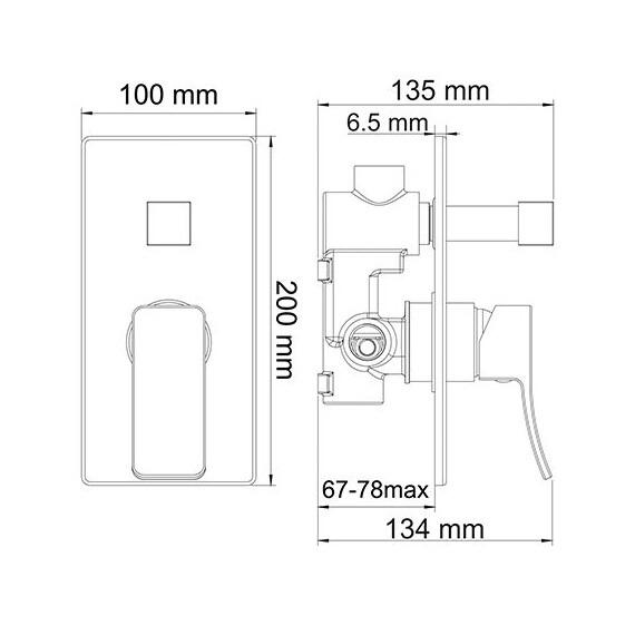 СМЕСИТЕЛЬ ДЛЯ ВАННЫ И ДУША WASSERKRAFT ALLER 10641