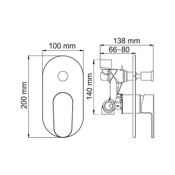 СМЕСИТЕЛЬ ДЛЯ ВАННЫ И ДУША WASSERKRAFT DONAU 5361