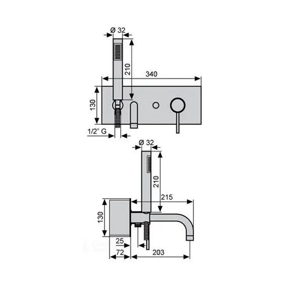 СМЕСИТЕЛЬ ДЛЯ ВАННЫ EMMEVI PIPER CR45051