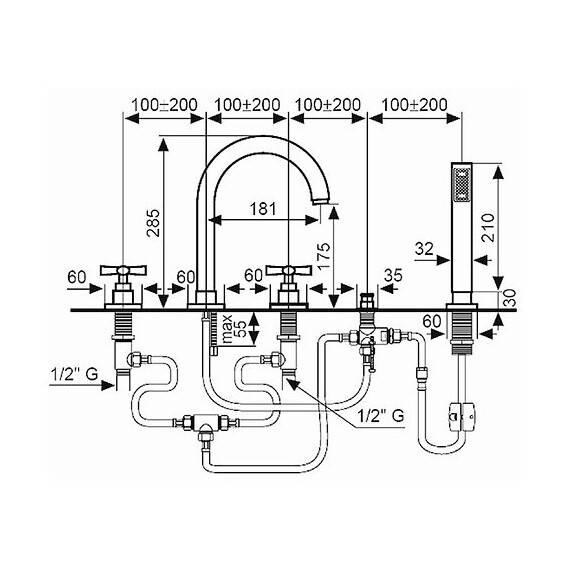 СМЕСИТЕЛЬ ДЛЯ ВАННЫ EMMEVI SPIRIT NEW CR31121 СМЕСИТЕЛЬ ДЛЯ ВАННЫ EMMEVI SPIRIT NEW CR31121
