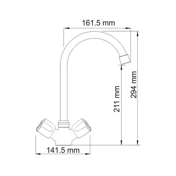 СМЕСИТЕЛЬ ДЛЯ КУХНИ С ПОВОРОТНЫМ ИЗЛИВОМ WASSERKRAFT AMPER 2907