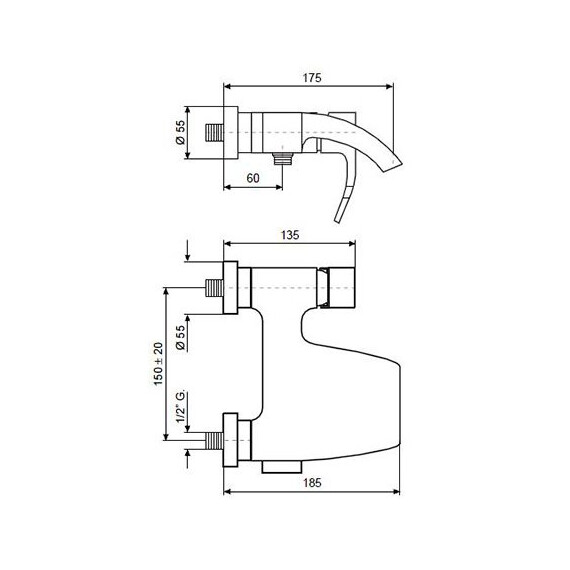 СМЕСИТЕЛЬ ДЛЯ ВАННЫ EMMEVI NIAGARA 74001