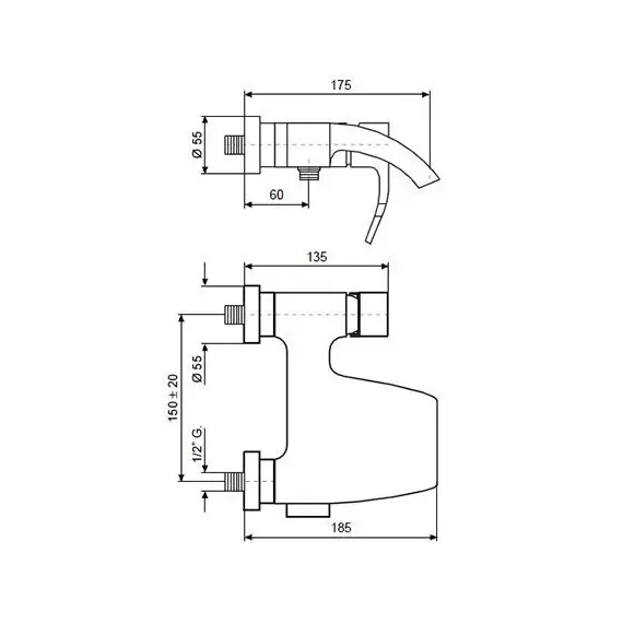 СМЕСИТЕЛЬ ДЛЯ ВАННЫ EMMEVI NIAGARA 74001
