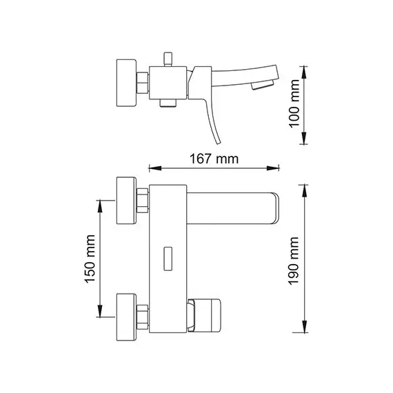 СМЕСИТЕЛЬ ДЛЯ ВАННЫ С КОРОТКИМ ИЗЛИВОМ WASSERKRAFT ALLER 1061WHITE