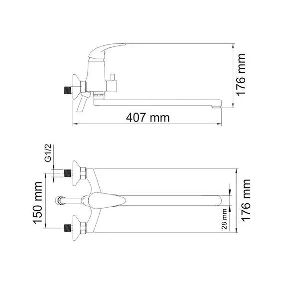 СМЕСИТЕЛЬ ДЛЯ ВАННЫ С ДЛИННЫМ ПОВОРОТНЫМ ИЗЛИВОМ WASSERKRAFT ISEN 2602L