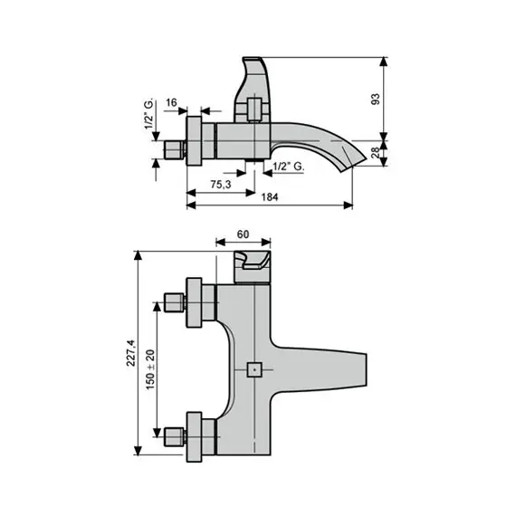 СМЕСИТЕЛЬ ДЛЯ ВАННЫ EMMEVI NIAGARA 74031