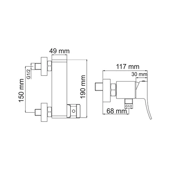 СМЕСИТЕЛЬ ДЛЯ ДУША WASSERKRAFT ALLER 1062