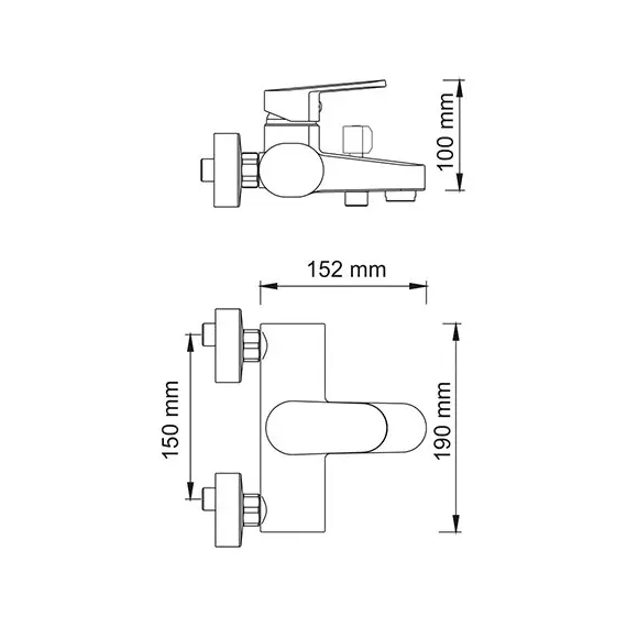 СМЕСИТЕЛЬ ДЛЯ ВАННЫ С КОРОТКИМ ИЗЛИВОМ WASSERKRAFT DONAU 5301