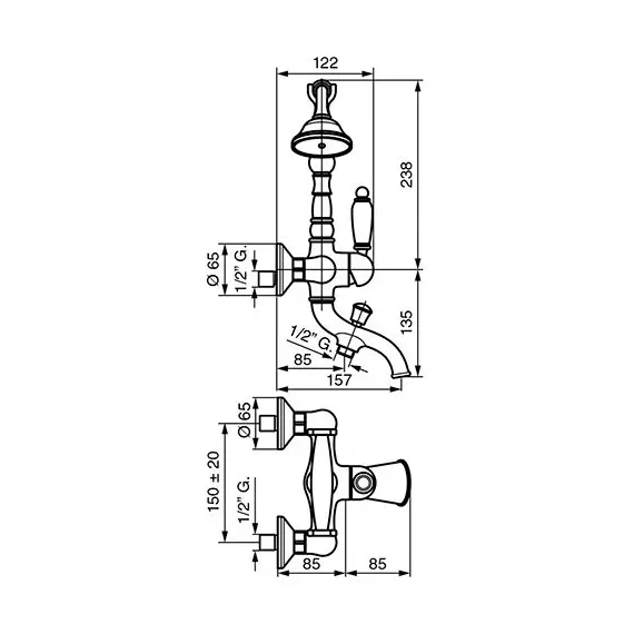 СМЕСИТЕЛЬ ДЛЯ ВАННЫ EMMEVI LAGUNA 40011