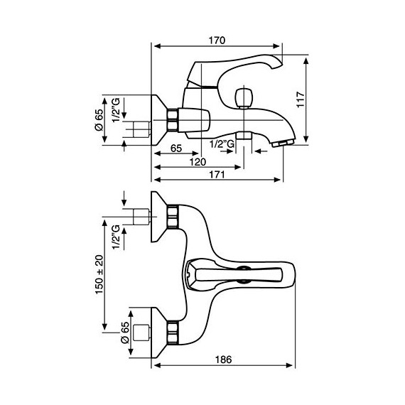СМЕСИТЕЛЬ ДЛЯ ВАННЫ EMMEVI ARES 76001