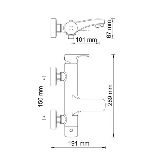 СМЕСИТЕЛЬ ДЛЯ ВАННЫ С КОРОТКИМ ИЗЛИВОМ WASSERKRAFT BERKEL 4801