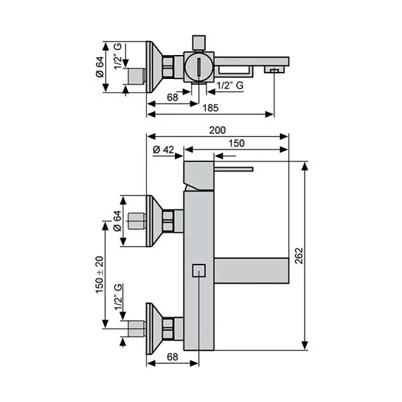 СМЕСИТЕЛЬ ДЛЯ ВАННЫ EMMEVI GEA CR26001LA