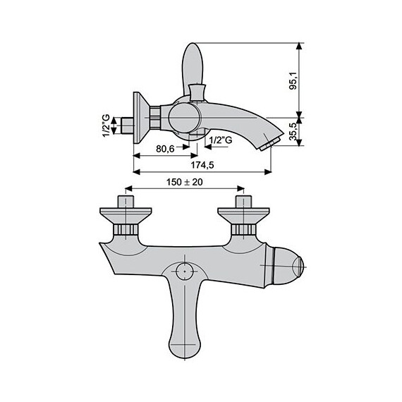 СМЕСИТЕЛЬ ДЛЯ ВАННЫ EMMEVI NECO CR91001 СМЕСИТЕЛЬ ДЛЯ ВАННЫ EMMEVI NECO CR91001