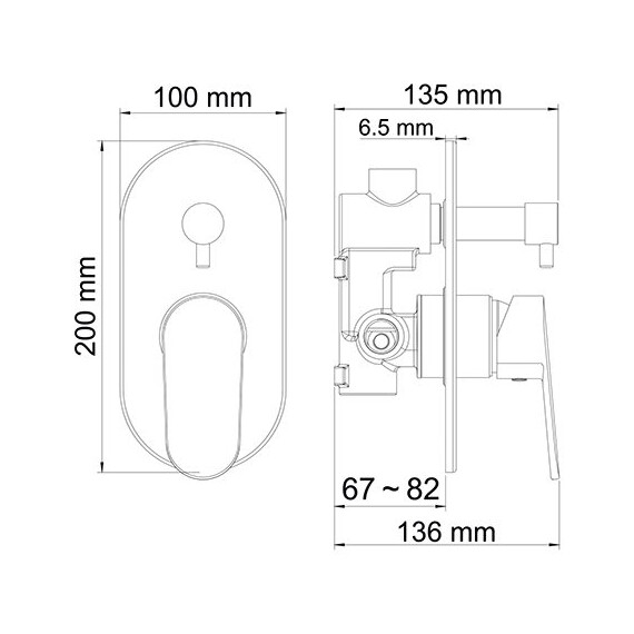 СМЕСИТЕЛЬ ДЛЯ ВАННЫ И ДУША WASSERKRAFT DONAU 5341 СМЕСИТЕЛЬ ДЛЯ ВАННЫ И ДУША WASSERKRAFT DONAU 5341